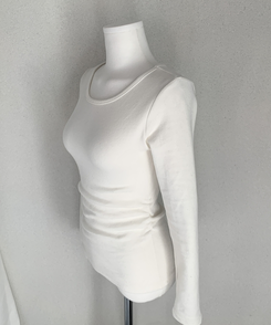 【起毛】サイドシャーリングラウンド長袖Tシャツ(6color)