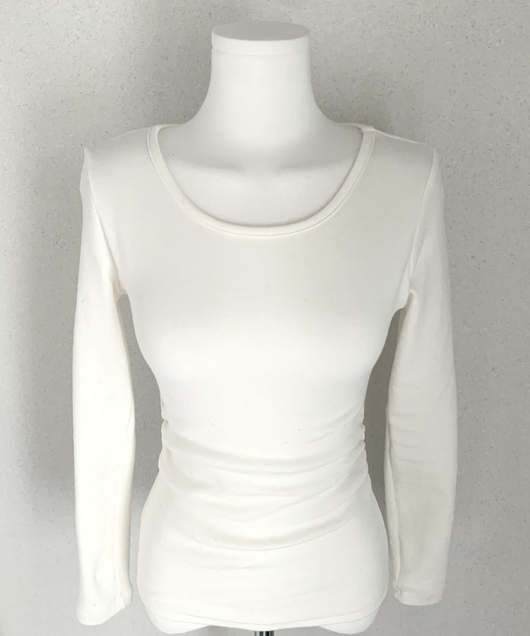 【起毛】サイドシャーリングラウンド長袖Tシャツ(6color)