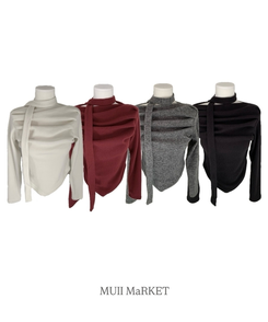 【タイ付き】ドレープブラウス長袖Tシャツ