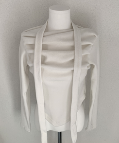 【タイ付き】ドレープブラウス長袖Tシャツ