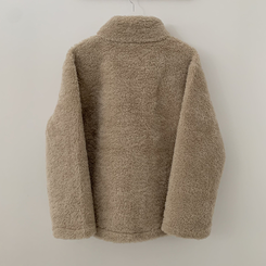 ハイネックウールボアハーフダンブルコート