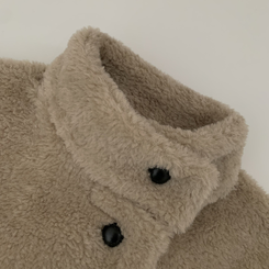 ハイネックウールボアハーフダンブルコート