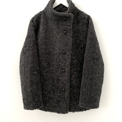 ハイネックウールボアハーフダンブルコート