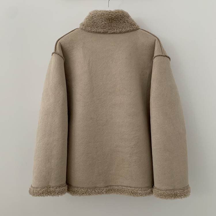 ハイネックウールボアハーフダンブルコート