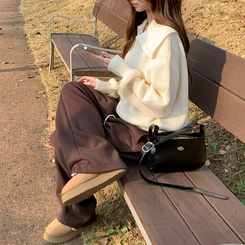 ビッグカラーアノラックワッぺンニット(6color) WHITE