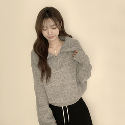 ビッグカラーアノラックワッぺンニット(6color) GREY