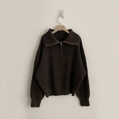 ビッグカラーアノラックワッぺンニット(6color)