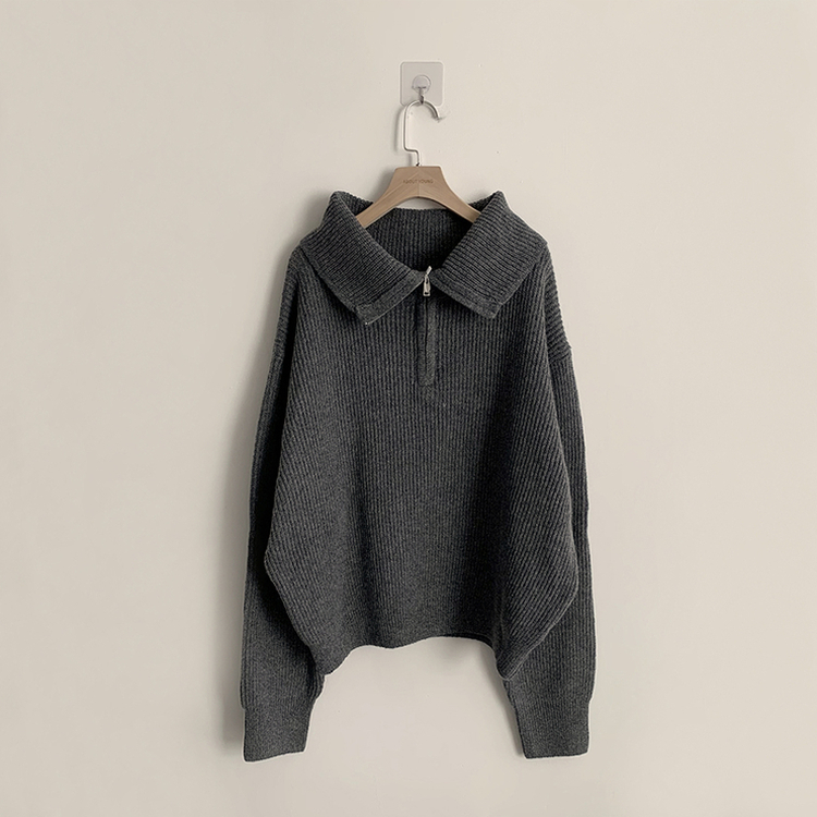 ビッグカラーアノラックワッぺンニット(6color)