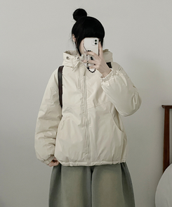 ハイネックダブルフードダウンジャンパー IVORY