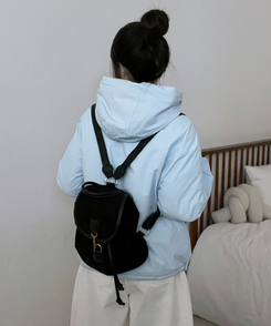 ハイネックダブルフードダウンジャンパー SKY BLUE