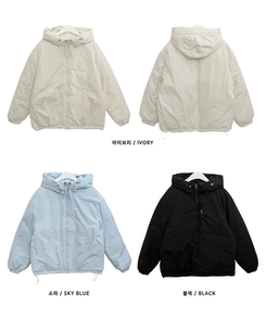 ハイネックダブルフードダウンジャンパー