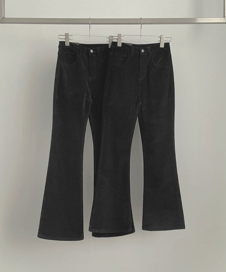 【丈別】【起毛】ベルベットコーデュロイブーツカットスパンパンツ