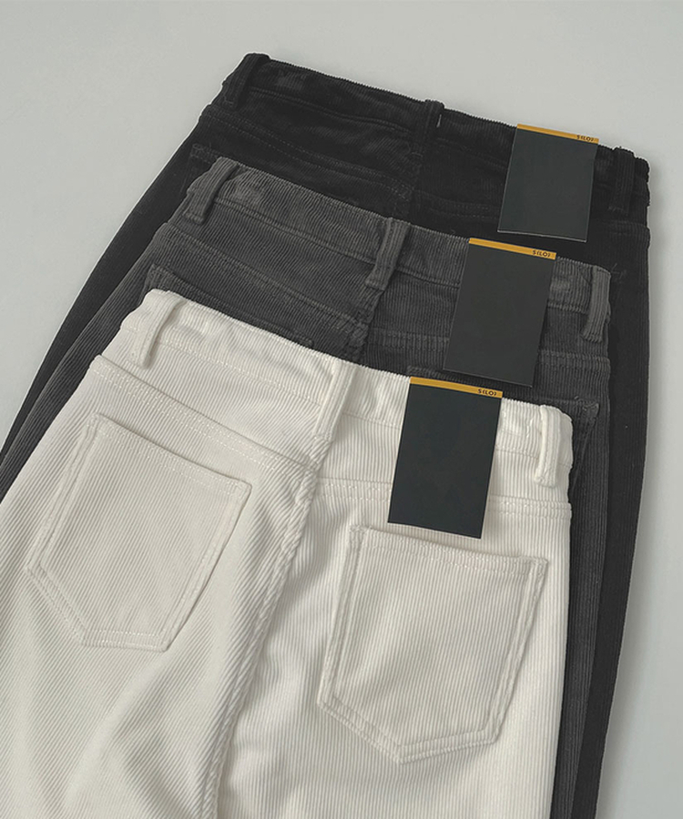 【丈別】【起毛】ベルベットコーデュロイブーツカットスパンパンツ