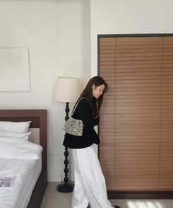 【SET】ビスチェ タートルネック長袖Tシャツ BLACK