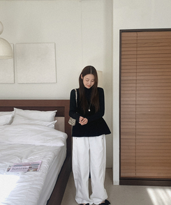 【SET】ビスチェ タートルネック長袖Tシャツ BLACK