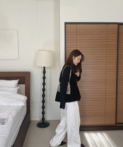 【SET】ビスチェ タートルネック長袖Tシャツ BLACK