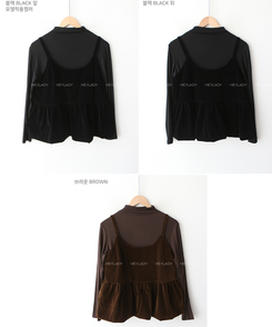 【SET】ビスチェ タートルネック長袖Tシャツ