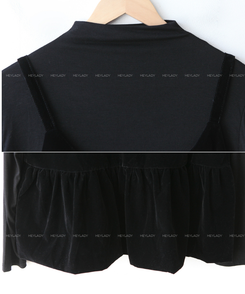 【SET】ビスチェ タートルネック長袖Tシャツ