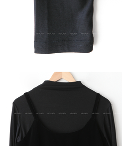 【SET】ビスチェ タートルネック長袖Tシャツ