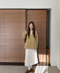 レースレイヤードロングスカート CREAM