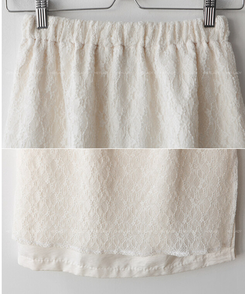 レースレイヤードロングスカート