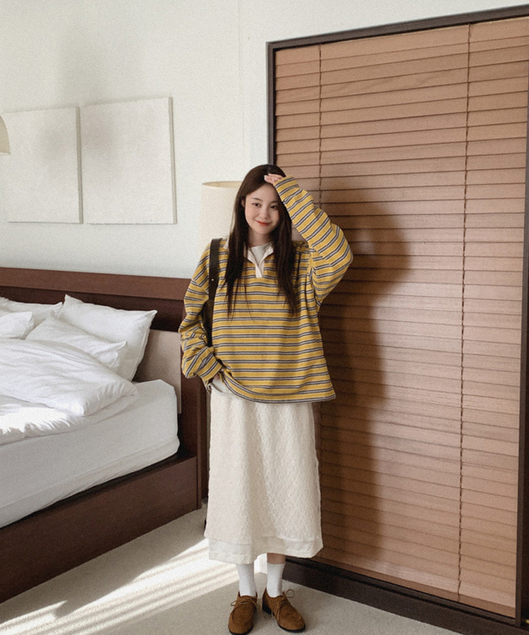 レースレイヤードロングスカート CREAM