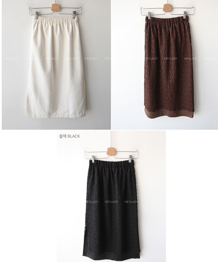 レースレイヤードロングスカート