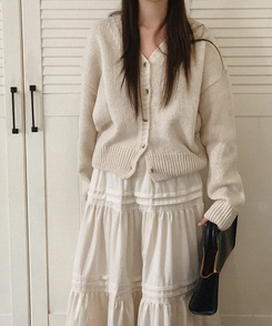 Vネックニットカーディガン(5color) IVORY