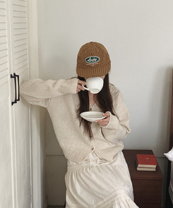 Vネックニットカーディガン(5color) IVORY