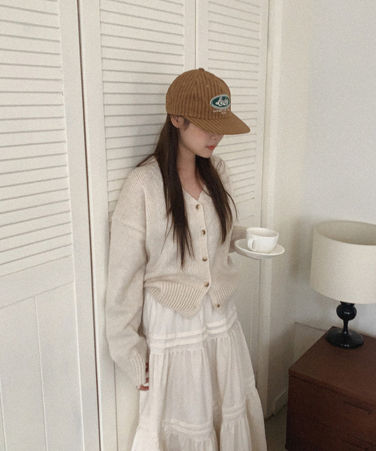 Vネックニットカーディガン(5color) IVORY