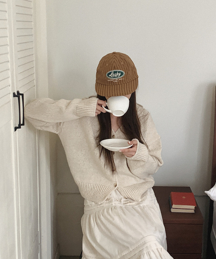 Vネックニットカーディガン(5color) IVORY