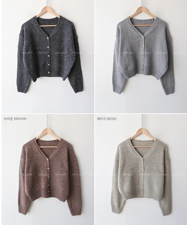 Vネックニットカーディガン(5color)