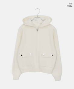 ポケットニットフードジップアップ