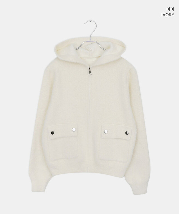 ポケットニットフードジップアップ