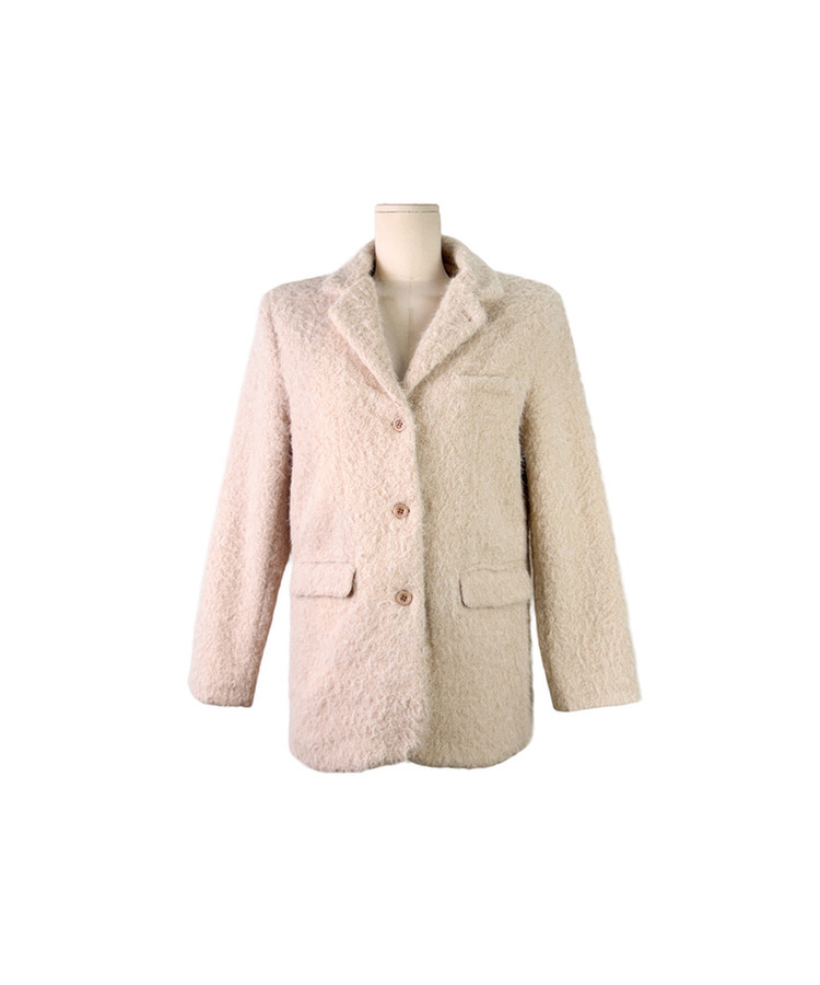 肩パッドポケットアンゴラジャケット