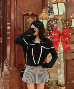 ハートセーラーネックオフニット BLACK