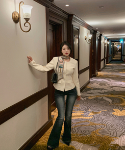 シングルボタン肩パッドジャケット IVORY