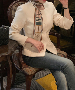 シングルボタン肩パッドジャケット IVORY