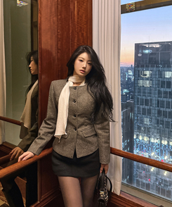 シングルボタン肩パッドジャケット CHARCOAL