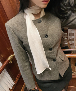 シングルボタン肩パッドジャケット CHARCOAL