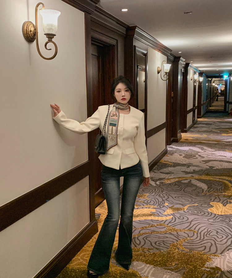 シングルボタン肩パッドジャケット IVORY