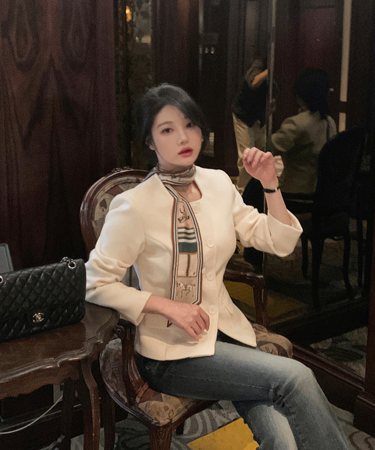 シングルボタン肩パッドジャケット IVORY