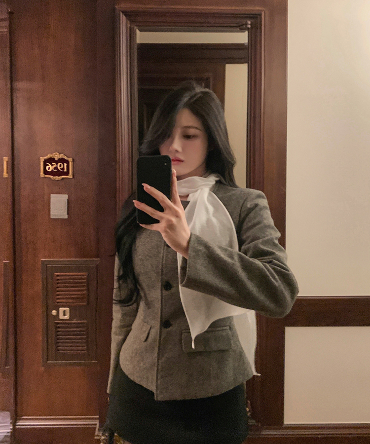 シングルボタン肩パッドジャケット CHARCOAL