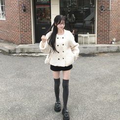 リブレイヤードロングニーソックス GREY