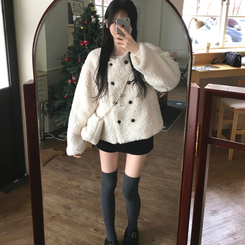 リブレイヤードロングニーソックス GREY