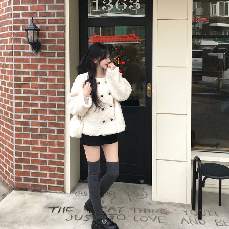 リブレイヤードロングニーソックス GREY