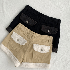 ボアフリースロールアップショートパンツ