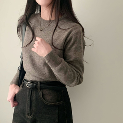 カシミールスタンダードクロップウールリブニット(6color) MOCHA