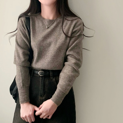 カシミールスタンダードクロップウールリブニット(6color) MOCHA