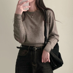 カシミールスタンダードクロップウールリブニット(6color) MOCHA